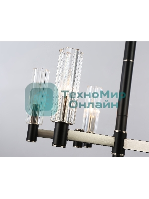 Люстра Ambrella light LH55501/6 SN/BK/CL сатин никель/черный/прозрачный E14*6 max 40W D570*760