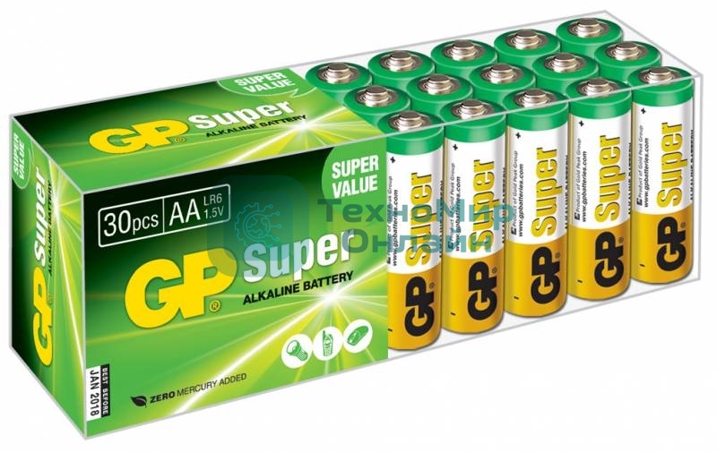 Батарея GP Super Alkaline 15A LR6 AA (30шт)