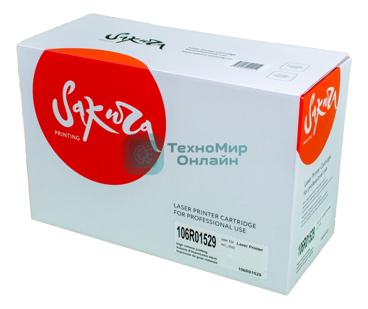 Картридж лазерный Sakura 106R01529 для Xerox WC_3550, черный, 5000 к.