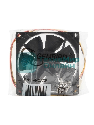 Вентилятор для корпуса Gembird FANCASE черный, 80 мм, 2600 об/мин, 27 дБ, 3 pin