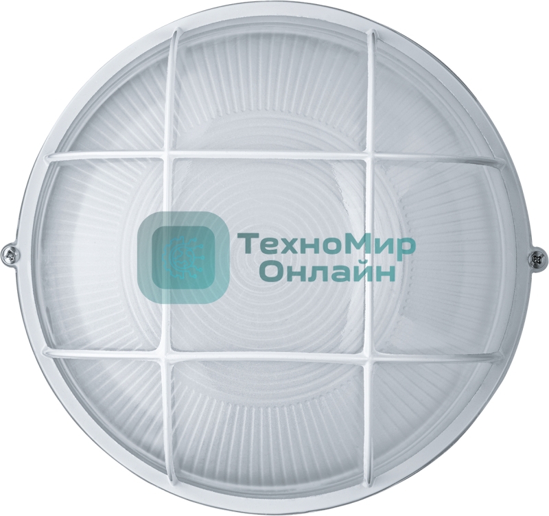 Светильник Navigator ЛОН NBL-R2-100-E27/WH 1х100Вт E27 IP54 (аналог НПБ 1102 бел. круг с решеткой 100Вт)