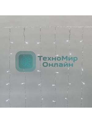 Гирлянда Neon-night Дождь светодиодный 2х1,5м, эффект мерцания, прозрачный провод, IP44, 230В, диоды белые, 150 LED