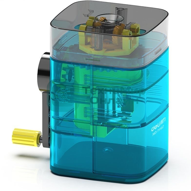 Точилка для карандашей механическая Deli 71162Blue, 1 отверстие, пластик, синий