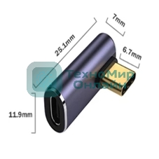 Переходник USB 4 Type-C мама-папа угловой тип 1