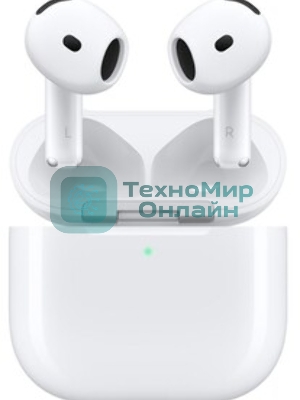 Наушники TWS Apple AirPods 4 ANC белый, вкладыши, Bluetooth, активное шумоподавление, беспроводная зарядка, до 4 ч