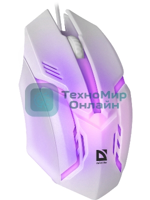 Мышь проводная Defender Cyber MB-560L белый, 1200 dpi, USB, кнопки - 3