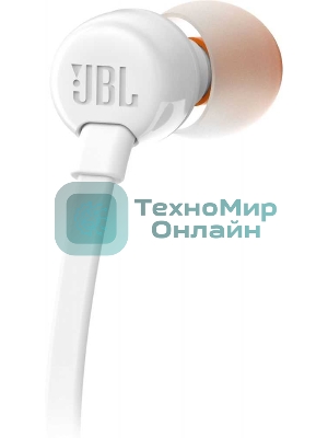 Проводные наушники JBL Tune 110 белый, внутриканальные, Jack 3.5 мм