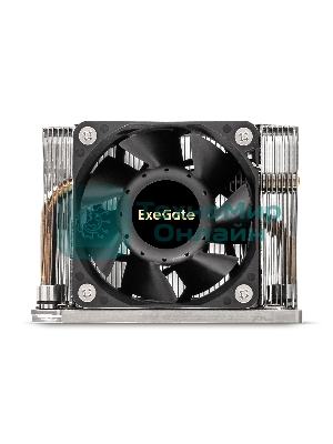 Кулер для процессора ExeGate ESNK-P0068AP4.PWM.2U.3647.Cu серебристый/черный, 60 мм, алюминий/медь, 6800 об/мин, 52 дБ, 4 pin, 205 Вт, 64.5 мм