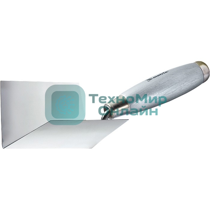 Мастерок из нерж. стали Matrix, 80 х 60 х 60 мм, для внутренних углов, деревянная ручка
