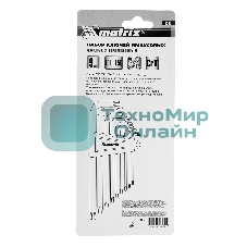 Набор ключей Matrix имбусовых TORX, 9 шт: T10-T50, CrV, удлиненные, сатин.