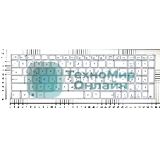 Клавиатура для ноутбука Asus X756 белый без рамки (горизонтальный Enter)
