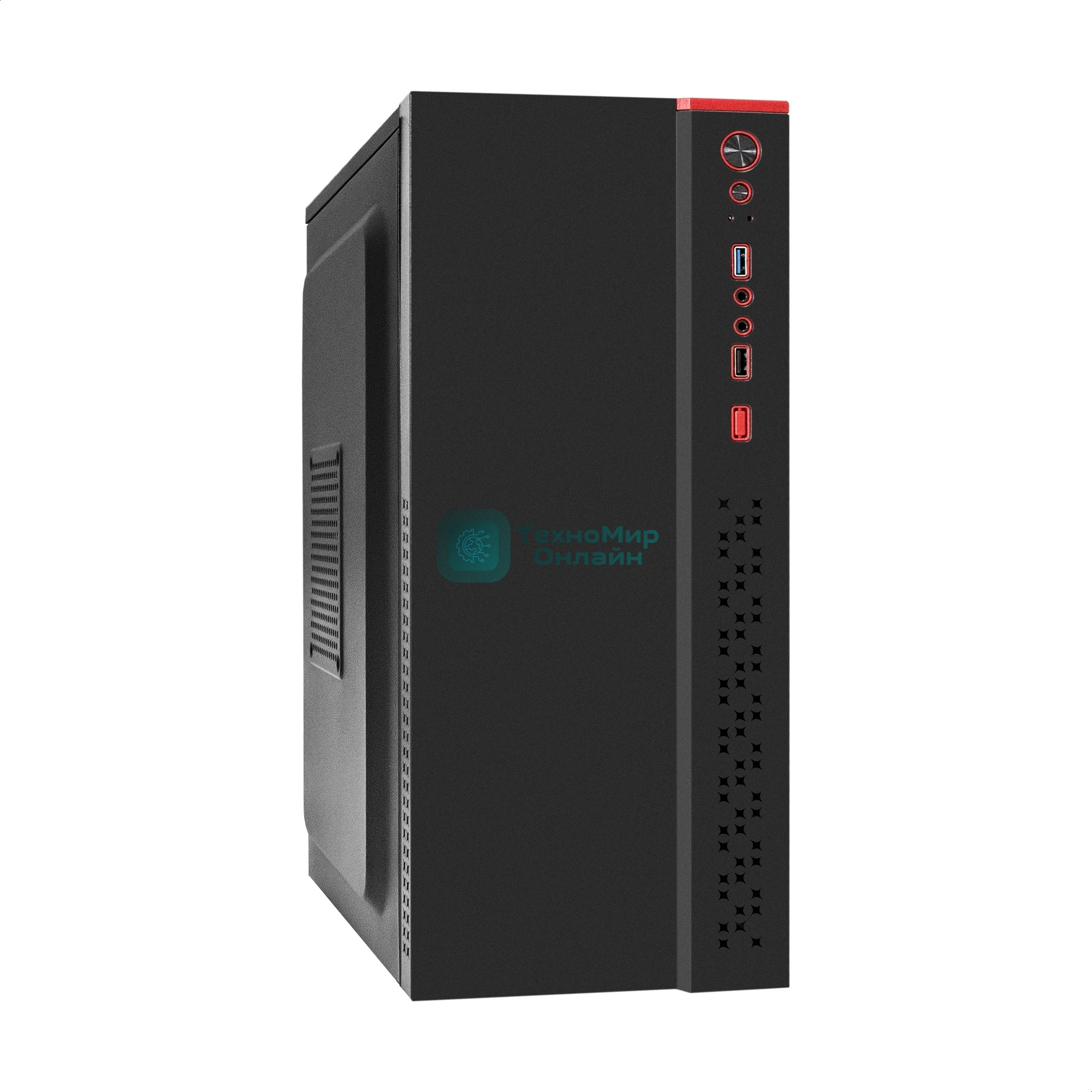 Компьютерный корпус Miditower ExeGate AA-443U-AA500 (ATX, AA500 8 см, 2*USB+1*USB 3.0+HD Audio, черный)