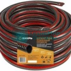 Шланг поливочный ПВХ усиленный премиум пищевой трехслойн. армир. 3/4 50м черный/красный Вихрь 73/7/2/8