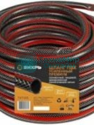Шланг поливочный ПВХ усиленный премиум пищевой трехслойн. армир. 3/4 50м черный/красный Вихрь 73/7/2/8