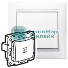 Переключатель на 2 направления с подсветкой, белый Valena Classic DIY