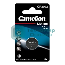 Элемент питания литиевый Camelion CR CR2032 BL-1 (блист.1шт)