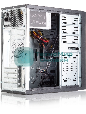 Компьютерный корпус с блоком питания 450Вт. Сase Forza mATX, 450W, 2xUSB 3.0, Black, w/o FAN, 12 см fan PSU, power cord