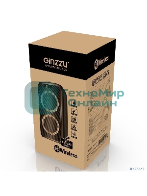 Акустическая система Ginzzu GM-202 Midi, RGb/BT/USB/SD/FM/ДУ
