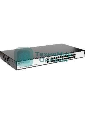 Коммутатор неуправляемый PoE ORIGO OS1226P/285W/A1A 24x100Base-TX PoE+, 2x1000Base-T, PoE-бюджет 285 Вт, корпус металл