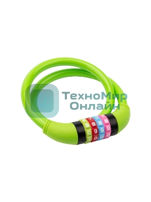 Тросовый кодовый замок взломостойкий для велосипедов и колясок Четыре сезона 65 см зеленый 79-0263