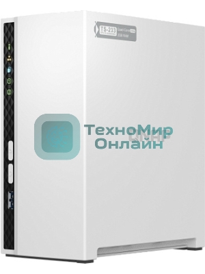Сетевое хранилище SMB QNAP TS-233 NAS 2 HDD trays. ARM 4-core Cortex-A55 2.0GHz, ram 2 Gb (max), 1x1GbE, 2xUSB 2.0 port,1xUSB 3.2 Gen 1