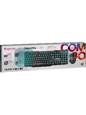 Комплект клавиатура+мышь Defender Jakarta C-805 беспроводной, USB, 1600 DPI, чёрный