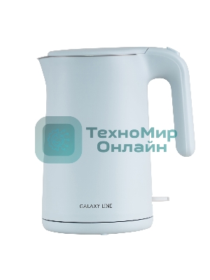Чайник электрический Galaxy Line GL 0327, небесный, пластик, 1800 Вт, 1,5 л
