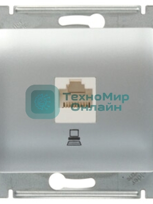 Механизм розетки комп. 1-м СП Glossa RJ45 CAT.5E алюм. SchE GSL000381K