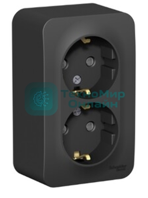 Systeme Electric Blanca наруж Антрацит Розетка 2-ая б/з без шторок 16А, 250В, изолир. пластина