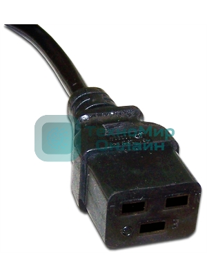 Шнур питания Lanmaster C19-C20, 3х1.5, 220В, 16А, черный, 3 м