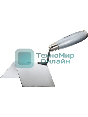 Мастерок из нерж. стали Matrix, 80 х 60 х 60 мм, для внешних углов, деревянная ручка