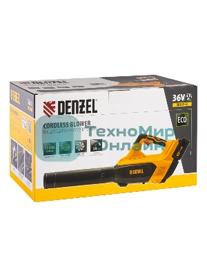 Воздуходувка аккумуляторная RB180-36, Li-ion, 36 В, 4 Ач, 180 км/ч, 820 м3/ч Denzel