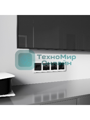 Накладка для двойной розетки Еthernet RJ-45 (черный акрил)