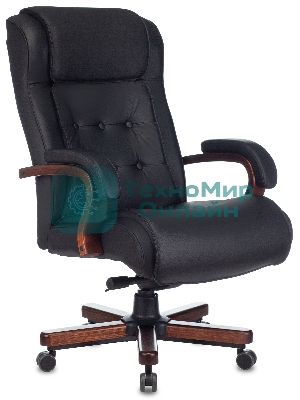 Кресло Бюрократ T-9926WALNUT черный, кожа