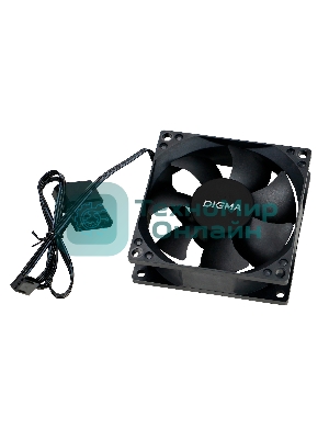 Вентилятор для корпуса Digma DFAN-80 черный, 80 мм, 1800 об/мин, 23 дБ, 4 pin