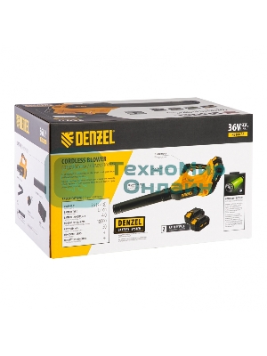 Воздуходувка аккумуляторная RB180-36, Li-ion, 36 В, 4 Ач, 180 км/ч, 820 м3/ч Denzel