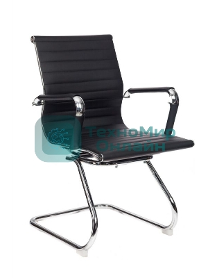 Кресло Бюрократ CH-883-LOW-V/BLACK черный, экокожа, 120 кг, механизм качания, низкая спинка