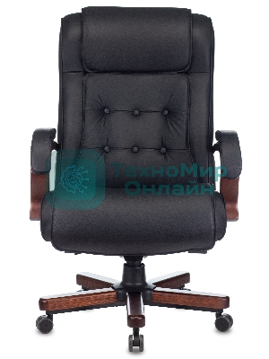Кресло Бюрократ T-9926WALNUT черный, кожа