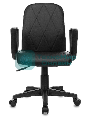 Кресло Бюрократ CH-327 черный, экокожа, 120 кг, механизм качания