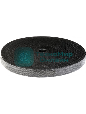 Хомут-липучка TWT шириной 20 мм, 30 м, черный