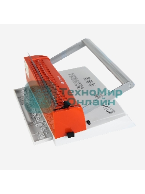 Переплетчик ГЕЛЕОС БП-16 бело-красный на пластиковую пружину, А4, ручная перфорация 16 листов, переплет макс до 500 л., глубина перфорации 2-3-4-5 мм