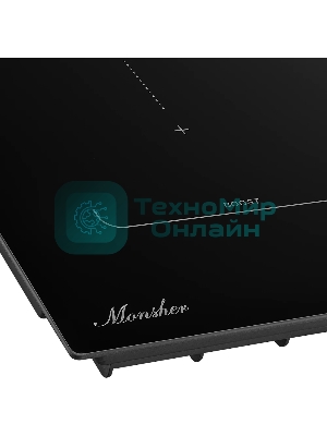 Индукционная варочная панель Monsher MHI 6016, индукция, инвертер, 60 см, 9 уровней мощности, бустер, Stop and Go, автоматическое отключение, таймер, индикатор остаточного тепла, сенсорное/слайдерное управление, черный