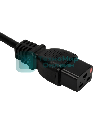 Шнур питания Lanmaster с блокировкой C19-C20, 3х1.5, 220В, 16А, черный, 3 метра