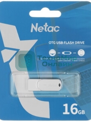 Флешка USB Netac U785C (NT03U785C-016G-32PN), 16Gb, USB3.0/TypeC, R/W 110/45, серебристый