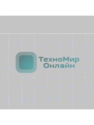 Гирлянда светодиодная Занавес 3х2м 264 LED СИНИЙ прозрачный ПВХ IP44 эффект мерцания 22 нити 12 LED/нить NEON-NIGHT