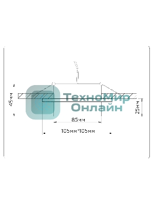 Светильник Ambrella light TN52422 BK/FR черный/белый матовый GX53 max 12W 105*105*45