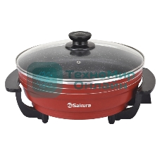 Электросковорода Sakura SA-7716R Master Chef 1800-2000Вт 32х9см кругл красн