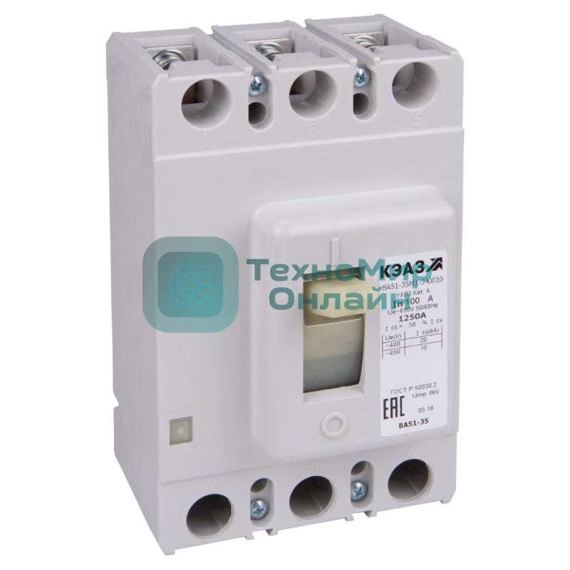 Выключатель автоматический ВА51-35М2-340010 250А 690AC УХЛ3 КЭАЗ 108360