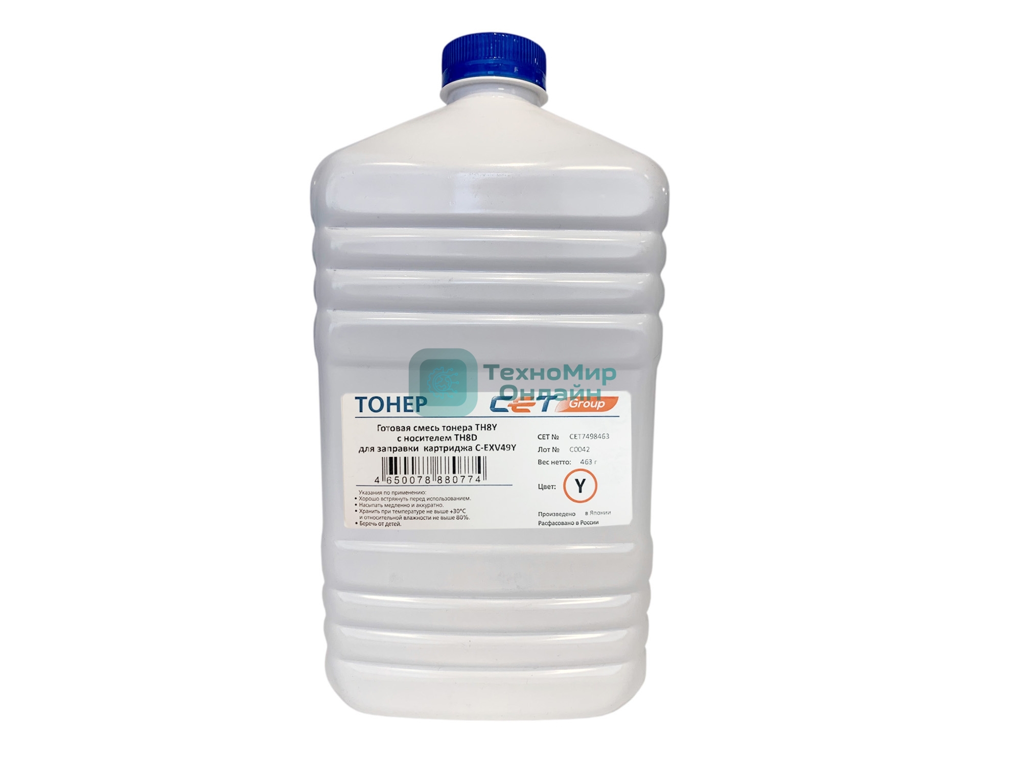 Тонер CET TF8Y/TF8D желтый бутылка 463гр. (в компл.:девелопер) для принтера Canon C3325i/3330i/3320