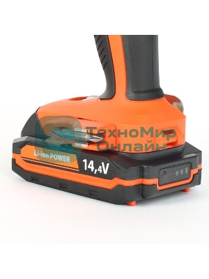 Дрель-шуруповерт Patriot BR 140Li, 14,4 В, 1,5 Ач, 47 Нм, щеточный